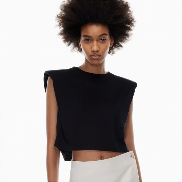 Babaton Tops - Babaton Shoulder Pad Cropped Tank Top